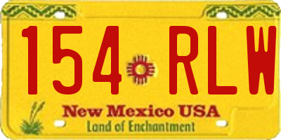 NM license plate 154RLW
