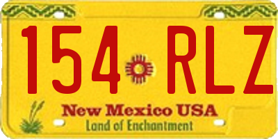 NM license plate 154RLZ