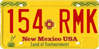 NM license plate 154RMK