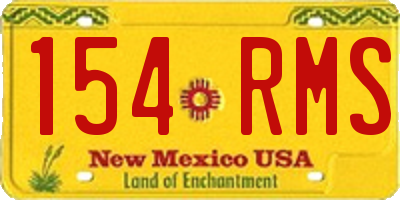 NM license plate 154RMS