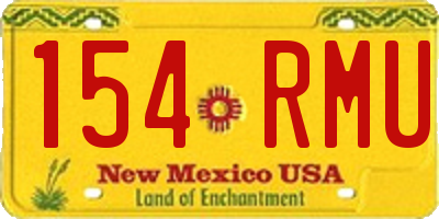 NM license plate 154RMU