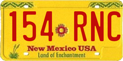 NM license plate 154RNC