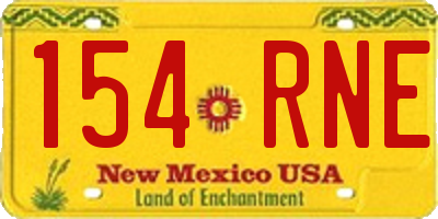 NM license plate 154RNE