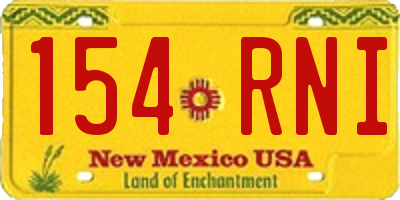NM license plate 154RNI