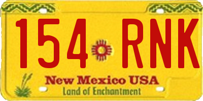 NM license plate 154RNK