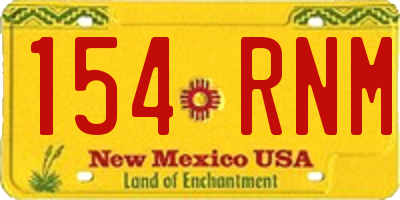 NM license plate 154RNM