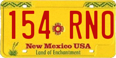 NM license plate 154RNO