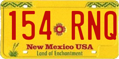 NM license plate 154RNQ