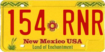 NM license plate 154RNR