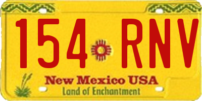 NM license plate 154RNV
