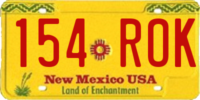 NM license plate 154ROK