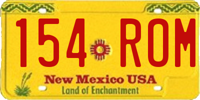 NM license plate 154ROM