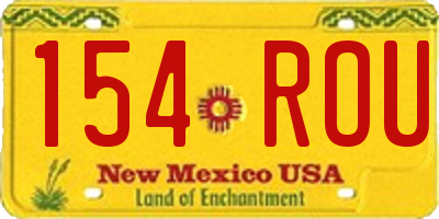 NM license plate 154ROU