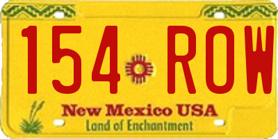 NM license plate 154ROW