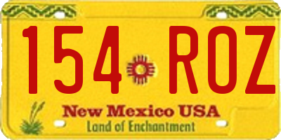NM license plate 154ROZ