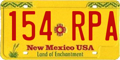 NM license plate 154RPA