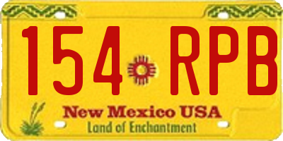 NM license plate 154RPB