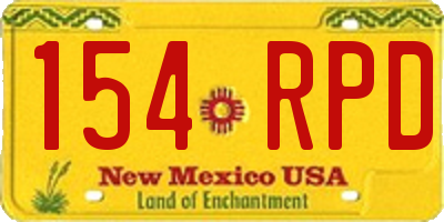 NM license plate 154RPD