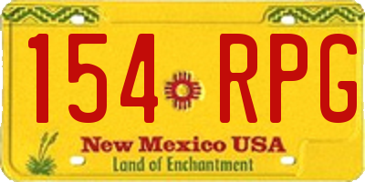 NM license plate 154RPG