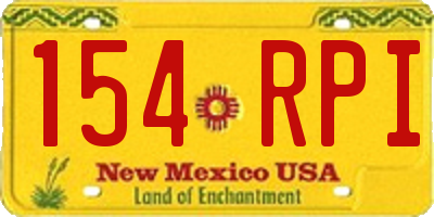 NM license plate 154RPI