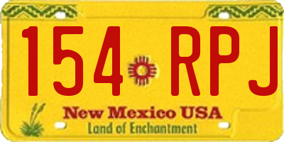 NM license plate 154RPJ