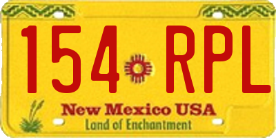 NM license plate 154RPL