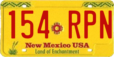 NM license plate 154RPN