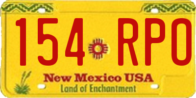 NM license plate 154RPO