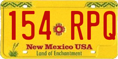 NM license plate 154RPQ