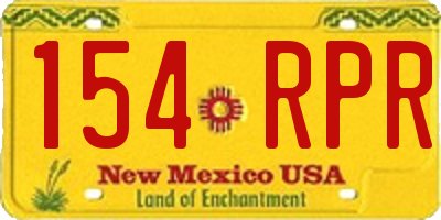 NM license plate 154RPR