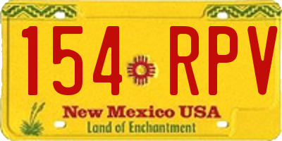 NM license plate 154RPV