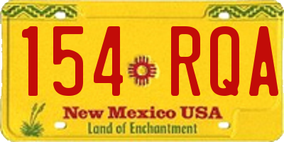 NM license plate 154RQA