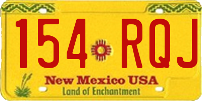 NM license plate 154RQJ