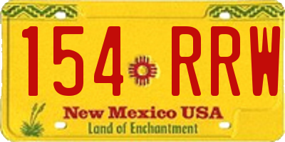 NM license plate 154RRW