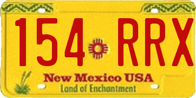 NM license plate 154RRX