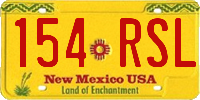 NM license plate 154RSL