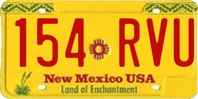 NM license plate 154RVU