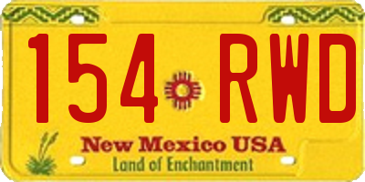 NM license plate 154RWD