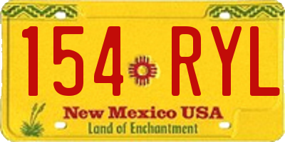 NM license plate 154RYL