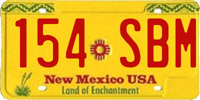 NM license plate 154SBM