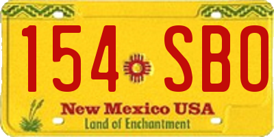 NM license plate 154SBO