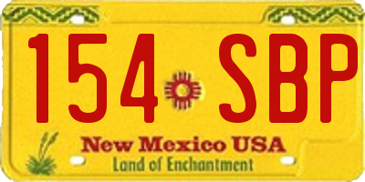 NM license plate 154SBP