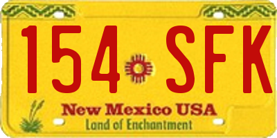 NM license plate 154SFK