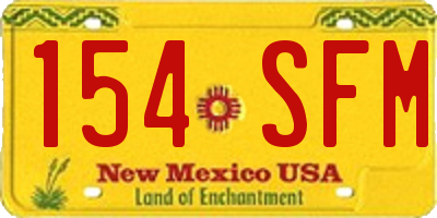 NM license plate 154SFM