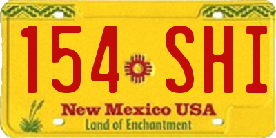 NM license plate 154SHI