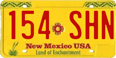 NM license plate 154SHN