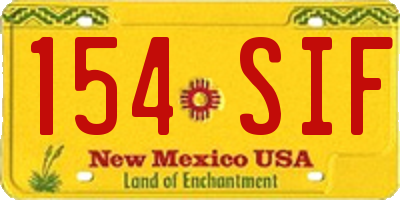 NM license plate 154SIF