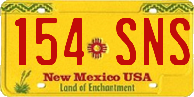 NM license plate 154SNS