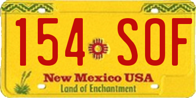 NM license plate 154SOF