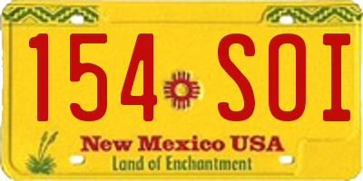 NM license plate 154SOI